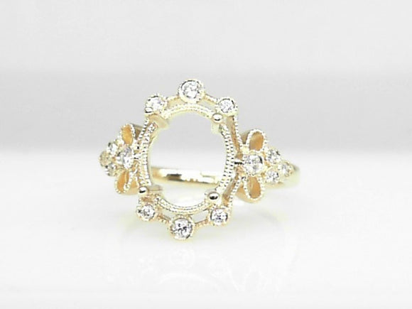 14k Yellow Gold Diamond 0.17ct Semi-Mount