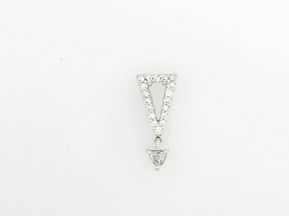 Triangle Shaped Diamond Pendant with 1 Dangle Trillion Diamond