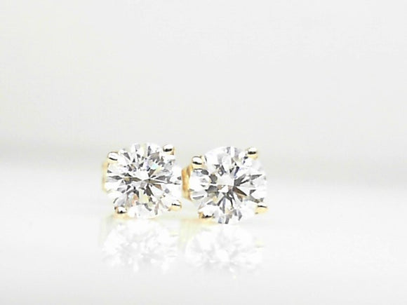 14k Yellow Gold Lab 1.04ct Diamond F-G SI Stud Earrings