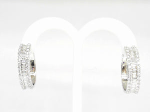 White Gold Lab Diamond Hoop Earrings