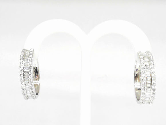 White Gold Lab Diamond Hoop Earrings