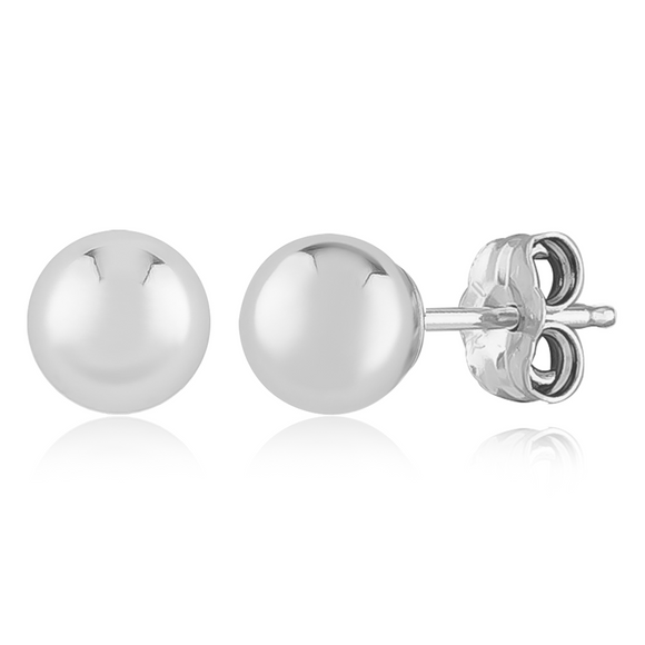 Sterling Silver 6mm Ball Stud Earrings