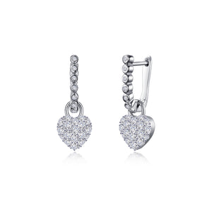 Lafonn Pave Simulated Diamond Heart Huggie Earrings