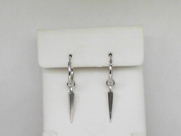 Sterling Silver Hoop Earrings with Removable Dangling Spike