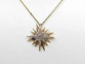 Yellow Gold Diamond Star Necklace