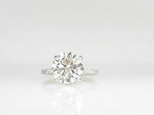 14k White Gold Lab Diamond 3.22ct Center and 0.35ct Semi-Mount - 3.57ctw