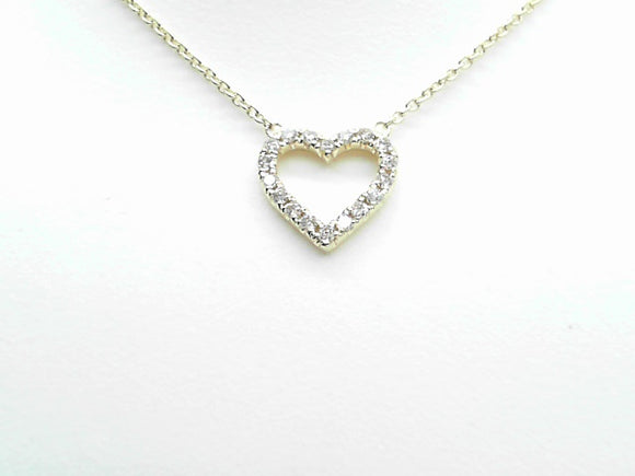 Yellow Gold Diamond Heart Pendant with Chain