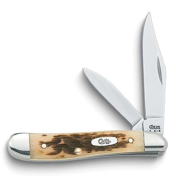 Case Amber Bone Peanut Pocket Knife