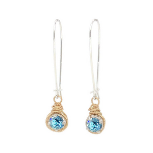 Earth Grace Dangle Birthstone Earrings- March