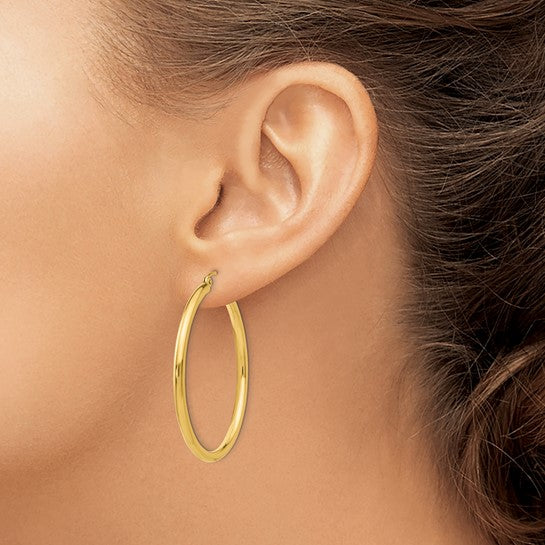 Yellow Gold 2.5mm Tube Hoops