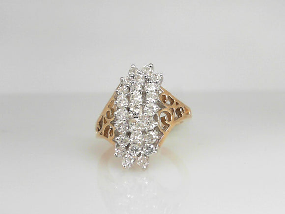 Yellow Gold Diamond Cluster Ring