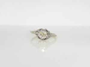 White Gold Cushion Cut Diamond Fashion Ring