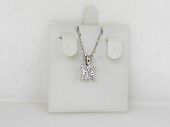 Sterling Silver Swarovski Crystal Solitaire Necklace