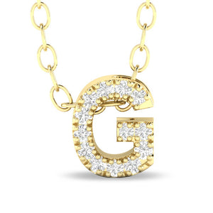 10k Yellow Gold "G" Initial Diamond Necklace