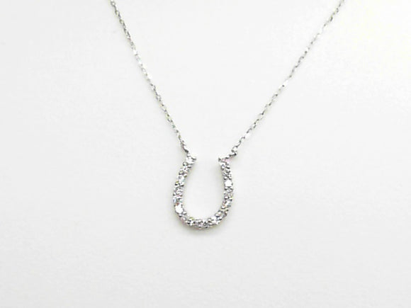 White Gold Diamond Horseshoe Necklace