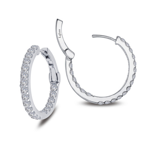 Sterling Silver 1.60ctw Hoop Earrings