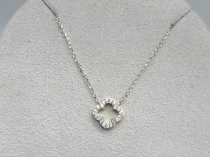 Yellow Gold Diamond Clover Necklace