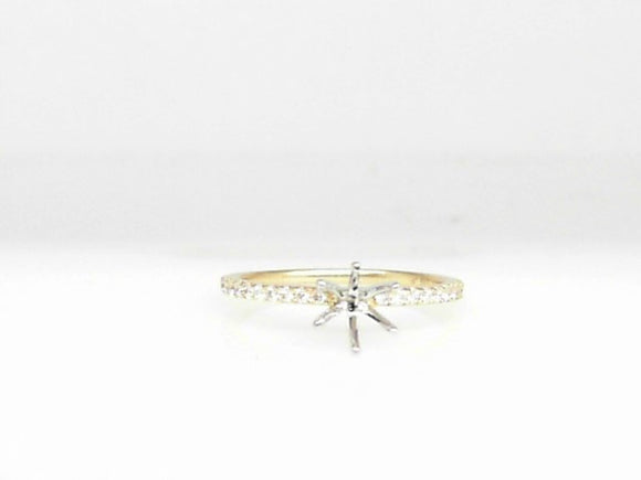 14K YG .16ct Semi-Mount Engagement Ring