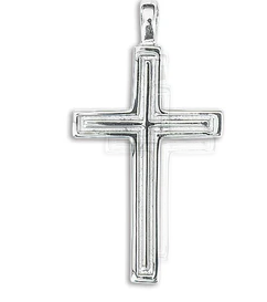 Sterling Silver Large Solid Outline Cross Pendant