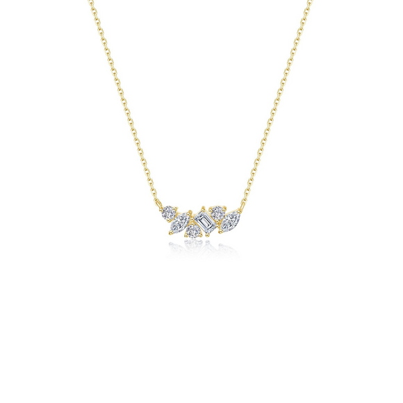 Lafonn Gold Plated 0.75ct CZ Cluster Necklace 20
