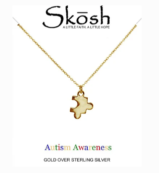 Skosh Gold Plated Autism Awareness Necklace