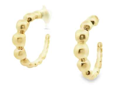 Gold Fill Beaded Hoop Earrings