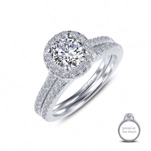 Lafonn Simulated Diamond Round Joined-At-The-Heart Wedding Set