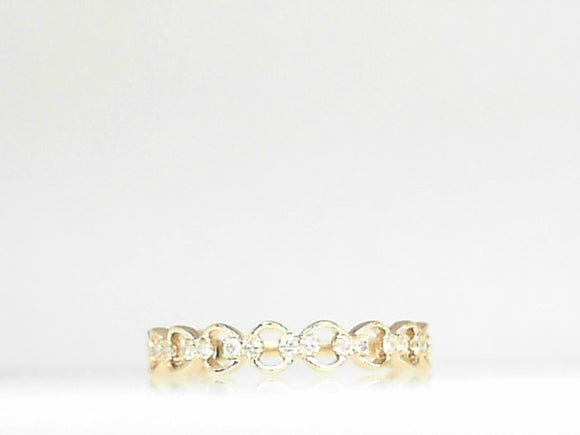14k Yellow Gold Diamond 0.12ct Link Ring