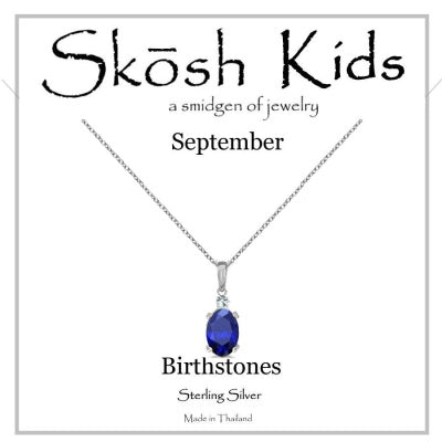 Skosh Kids Silver September Birthstone Necklace 14