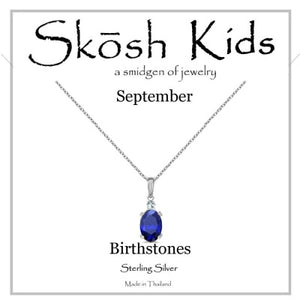 Skosh Kids Silver September Birthstone Necklace 14"
