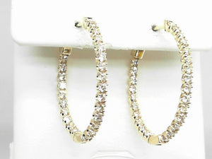 Yellow Gold Oval Inside-Out Diamond Loops