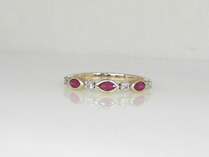 Yellow Gold Ruby and Diamond Band