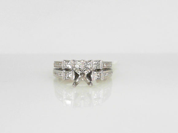 Semi Bridal Set for Princess Cut