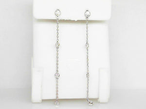 White Gold Diamond-by-the-Yard Earrings