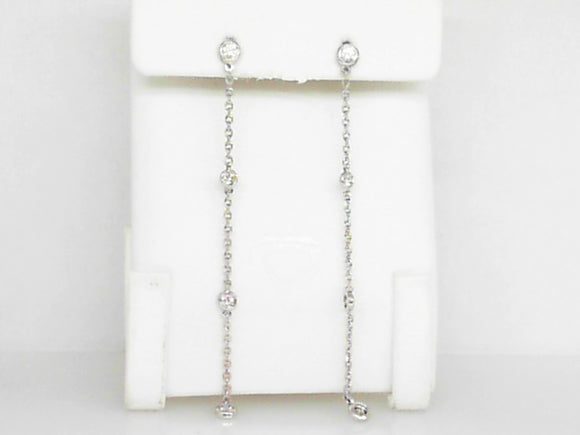 White Gold Diamond-by-the-Yard Earrings