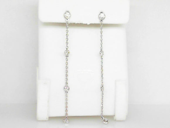 White Gold Diamond-by-the-Yard Earrings