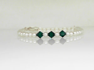 Baby/Kids Pearl Birthstone Bracelet- April