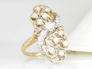 Yellow Gold Flat Diamond Fancy Fashion Ring