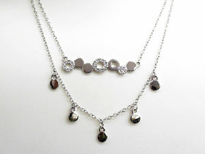 White Gold Double Chain Diamond Necklace