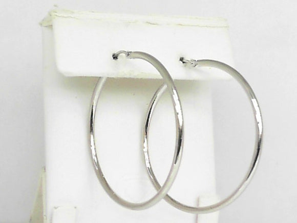 White Gold LargeThin Tube Hoops