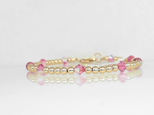 Vivi B "Addison" Gold Filled Birthstone Bracelet 7"- October