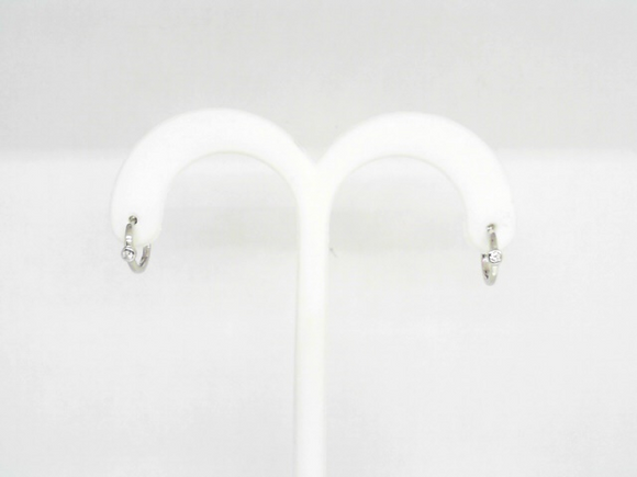 White Gold Diamond Huggie Earrings