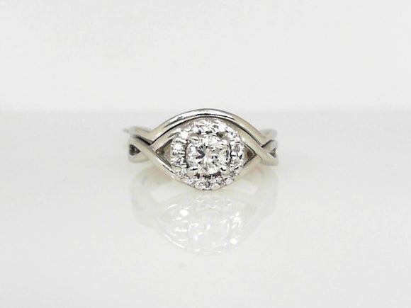 Round w/ Halo Simple Bridal Set