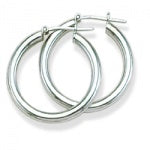 Sterling Silver Hoops 1 1/8" Diameter