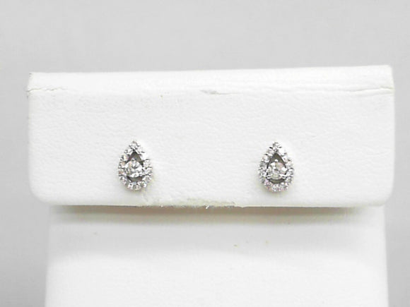 White Gold Pear Shaped Diamond Studs