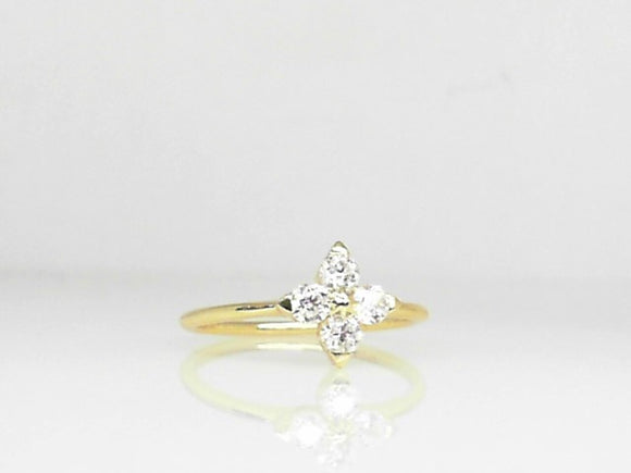 Lafonn Gold Tone Flower Simulated Diamond Ring