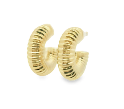Gold Fill Thick Spiral Hoop Earrings