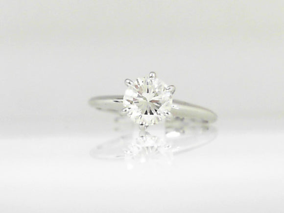 White Gold 6-Prong Tiffany Setting Round Diamond Solitaire
