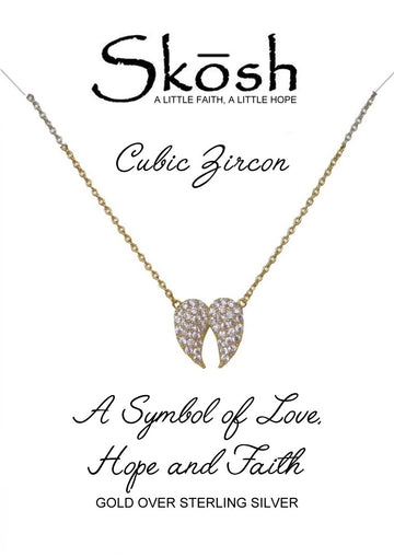 Skosh Gold Plated Angel Wings Necklace