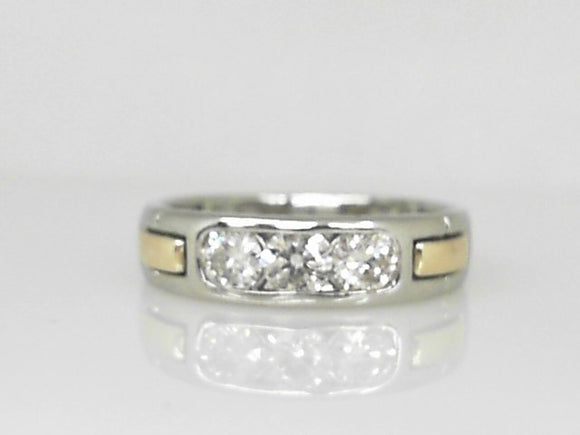 Men's Two-Tone Platinum Diamond Band